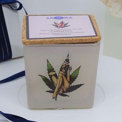 Soy Candle Hemp Leaf - Aroma Gardenia