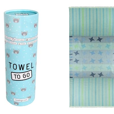 Towel to Go Kids Star Hammam Towel with Gift Box, Turquoise