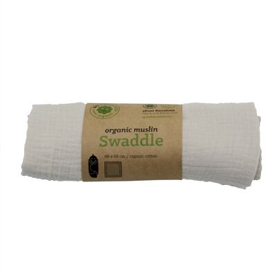 Organic cotton muslin swaddle natural