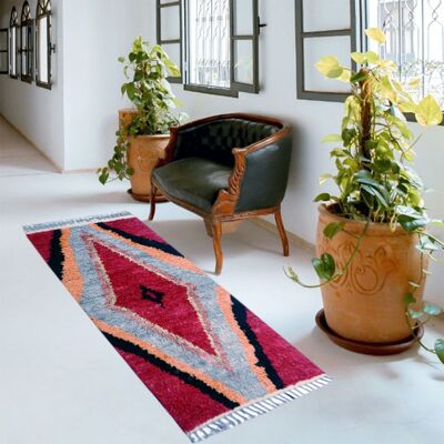 Berber Cornell Red Fluffy Soft Rug