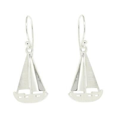 Sterling Silver Yacht Earrings and Presentation Box