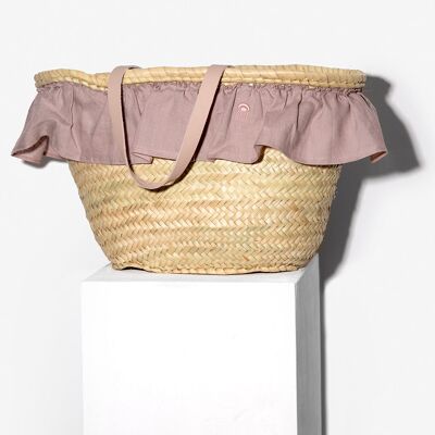 Organic basket with lavender fabric LUNA
