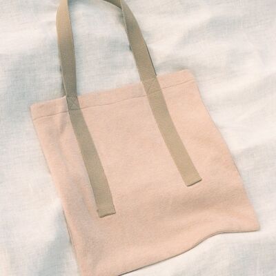 Reversible pink bag with flower print AURELIA