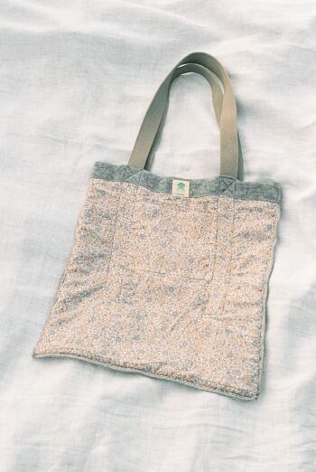 Sac gris réversible imprimé fleurs AURELIA 2