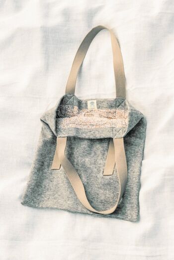 Sac gris réversible imprimé fleurs AURELIA 3