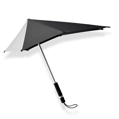 Senz° Original stick storm umbrella pure black with shiny silver