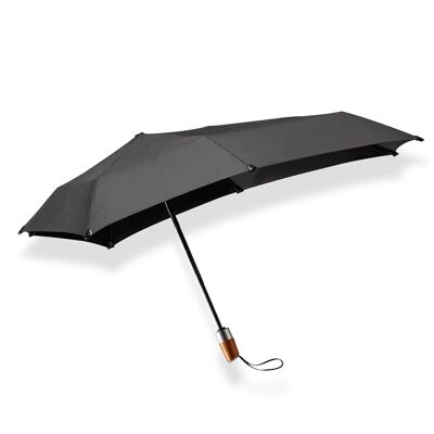 Senz° Mini Automatic Deluxe foldable storm umbrella pure black