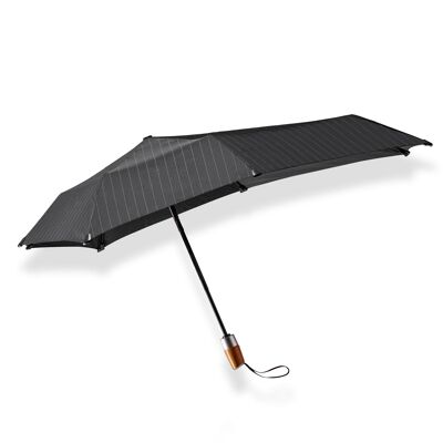 Senz° Mini Automatic Deluxe foldable storm umbrella pure black Business