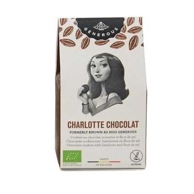 ECO Schokoladen-, Haselnuss- und Fleur de sel-Kekse (Charlotte-Schokolade) 120gr. Großzügig