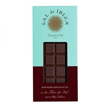 Chocolat Noir au Sel d'Ibiza Bio 80gr. Sortir d'Ibiza