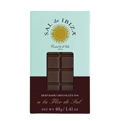 Mini Schwarze Schokolade mit Fleur de Sel 40gr. Raus aus Ibiza