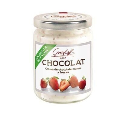 Crema de chocolate blanco con fresas 250gr. Grashoff