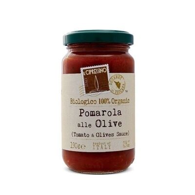 Pomarola Sauce with BIO Olives 190gr. Il Cipressino