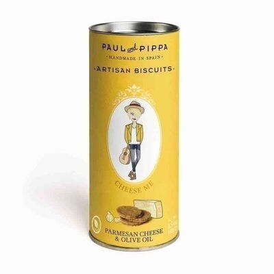 Parmesan Cheese Canister Biscuits 130gr. Paul & Pippa