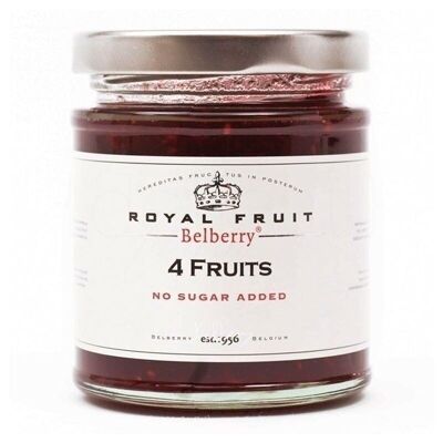 Confiture de 4 fruits sans sucre 215gr. myrtille