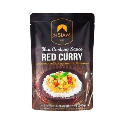 Rote Currysauce (mit Kokosmilch, Auberginen und Champignons) 200gr. aus SIAM