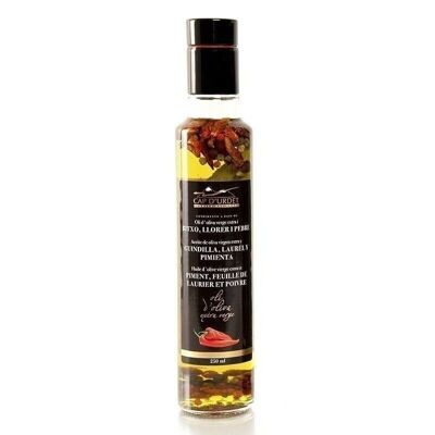 Olio d'Oliva con Peperoncino, Alloro e Pepe 250ml. Cap d'Urdet