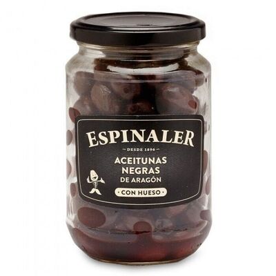 Schwarze Oliven aus Aragon 360gr. Espinaler