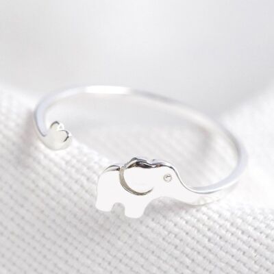 Verstellbarer Elefant-Ring aus Sterlingsilber