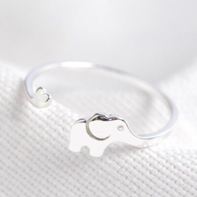 Anillo Elefante Ajustable en Plata Esterlina