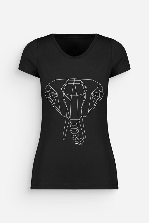 T-Shirt Elephant Femme noir blanc