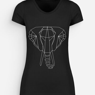 Camiseta Mujer Elefante negro blanco