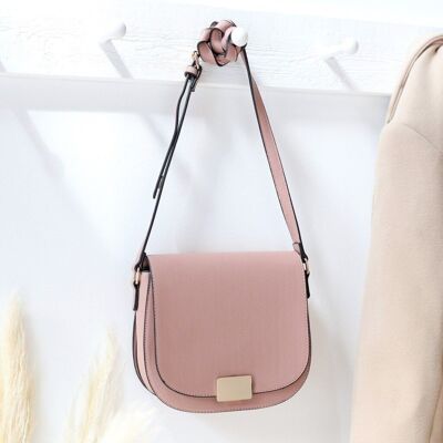 Vegan Leather Crossbody Bag in Pink