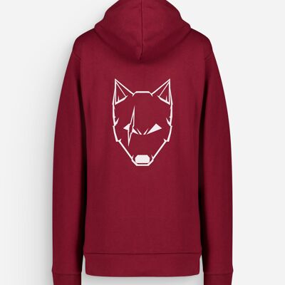 Scarred Wolf Hoodie Bordeaux White