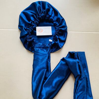 Gorro turbante de raso Kady - Azul marino