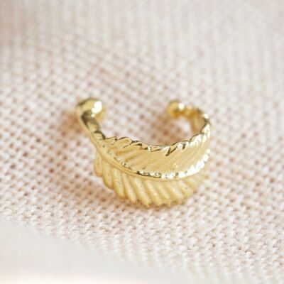 Tiny Gold Sterling Silver Feather Ear Cuff