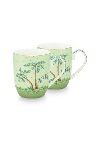 PIP - Coffret 2 petit mug Jolie pois or vert 145ml