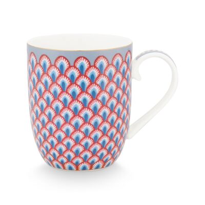 PIP - Petit mug Flower Festival Scallop Rouge-Bleu clair 145ml