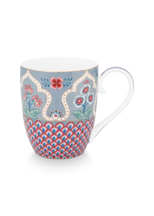 PIP - Maxi mug XL Flower Festival Scallop Deco Bleu clair 450ml