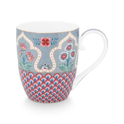 PIP - Maxi mug XL Flower Festival Scallop Deco Bleu clair 450ml