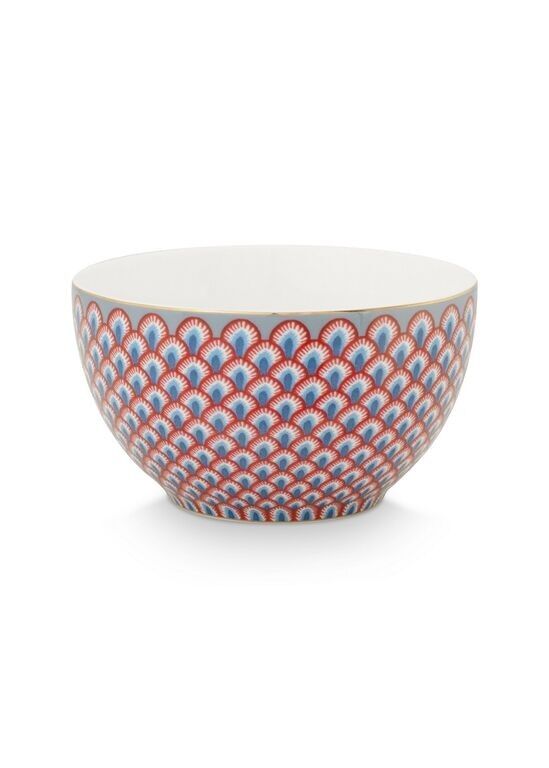 Bol Flower Festival Scallop Rouge-Bleu clair 9,5cm - 250ml - PIP STUDIO