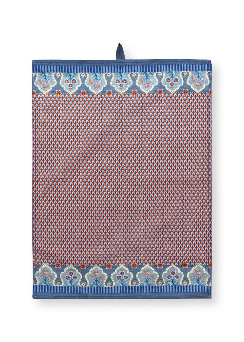 PIP - Torchon Flower Festival Bleu-Rouge 50x70cm