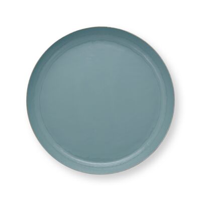 PIP - Blue enamelled round tray - 40cm