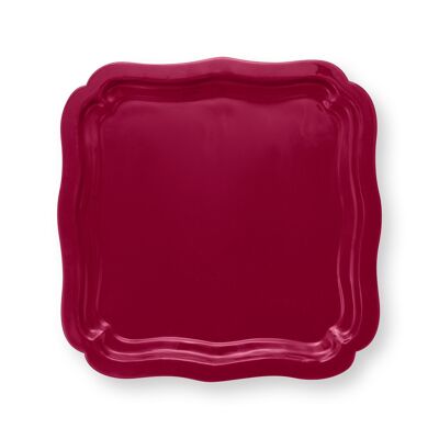 PIP - Plateau carré émaillé Rose foncé 40x40cm