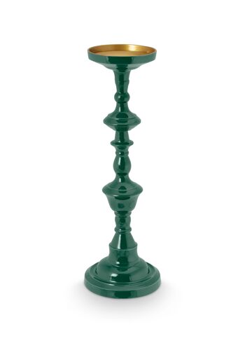 PIP - Bougeoir métal L - Vert foncé - 46cm