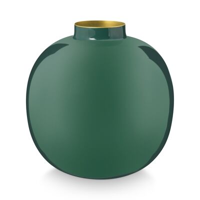 PIP - Dark green metal vase 23cm