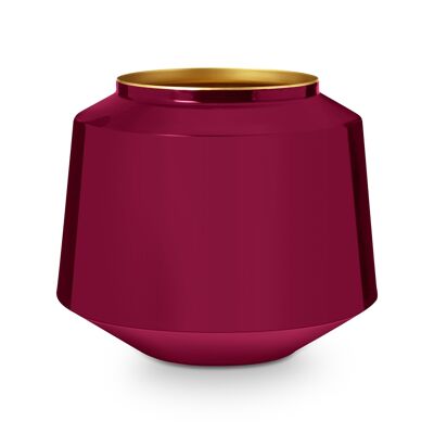 PIP - Dark pink metal vase 22cm