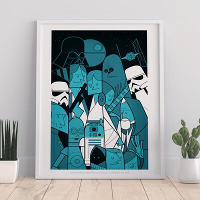 Star Wars - Todos los personajes - Impresión de arte premium de 11X14"