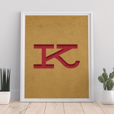 Alfabeto de la letra K - Impresión de arte premium de 11X14 ”