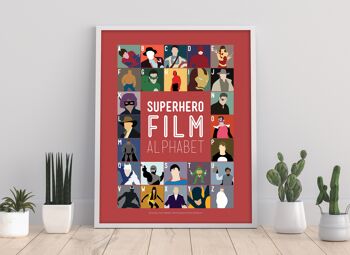 Alphabet de films de super-héros - Impression d'art premium 11 x 14 po 1