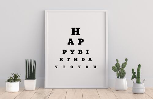 Eye Test - Happy Birthday - 11X14” Premium Art Print