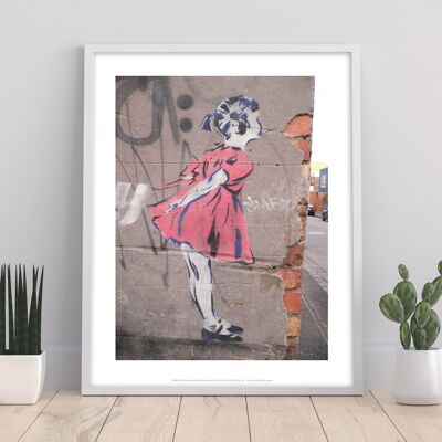 Graffiti-Kunst – kleines Mädchen – 11 x 14 Zoll Premium-Kunstdruck
