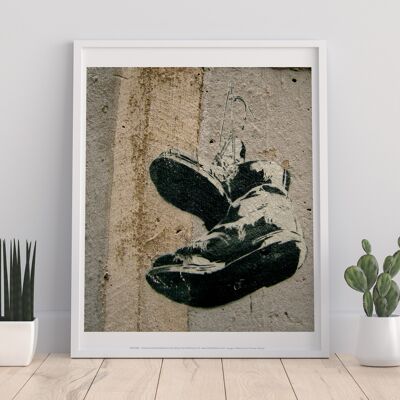 Graffiti Art - Hanging Trainers - 11X14” Premium Art Print