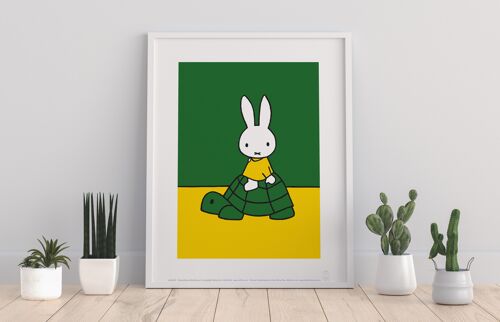 Miffy - Sitting On A Turtle - 11X14” Premium Art Print