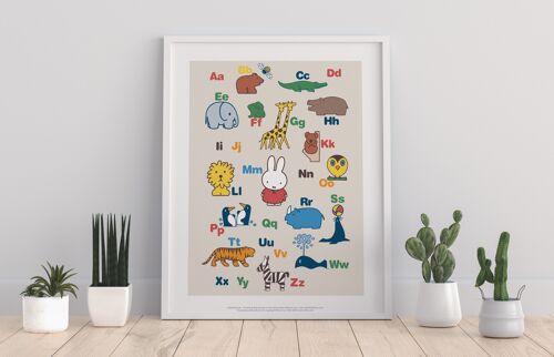 Miffy - Alphabet With Animals - 11X14” Premium Art Print