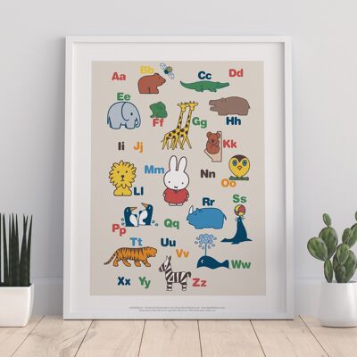 Miffy - Alphabet avec des animaux - 11X14" Premium Art Print